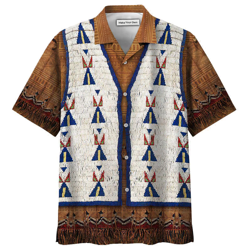 Bohemian Simple Peace Hawaiian Shirt Design View For Casual Summer Styling