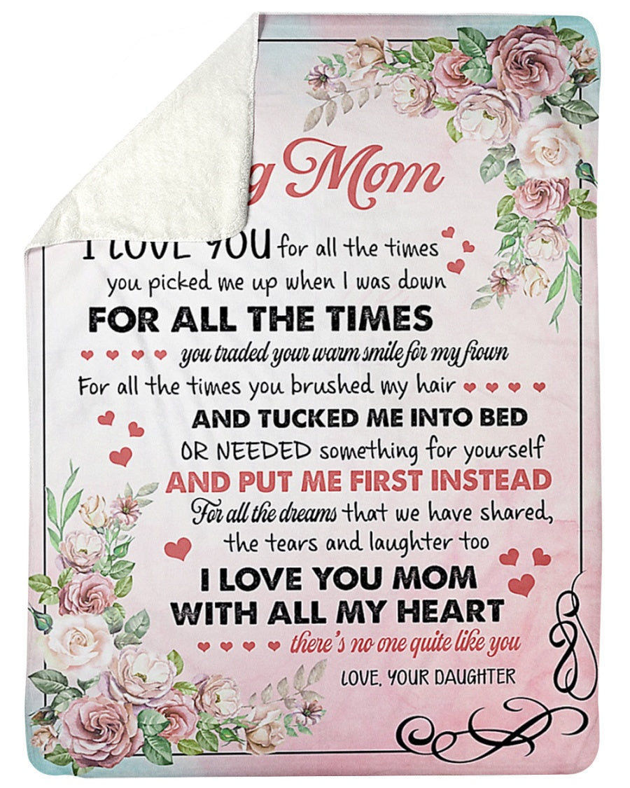 Family To My Mom Flannel Blanket For Cozy Bedroom Sofa Decor
