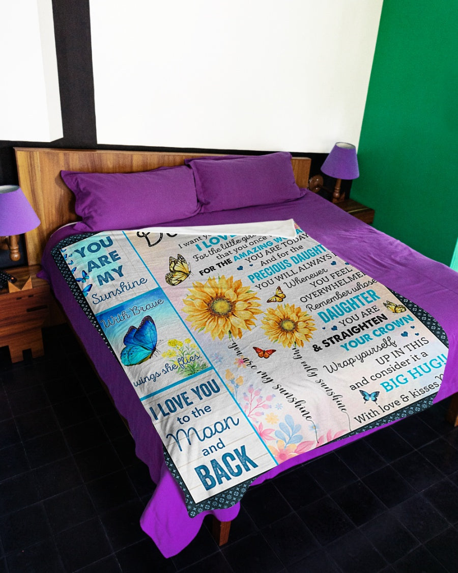 Sunflower I Want You To Know I Love You Mom To Daughter Flannel Blanket For Cozy Bedroom Sofa Decor