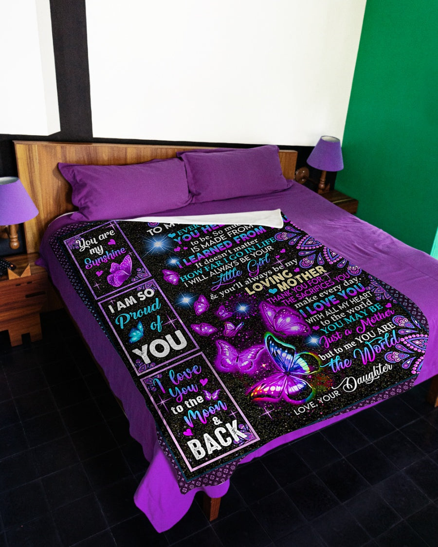 Butterfly You Are The Best Loving Mother Flannel Blanket For Cozy Bedroom Sofa Decor