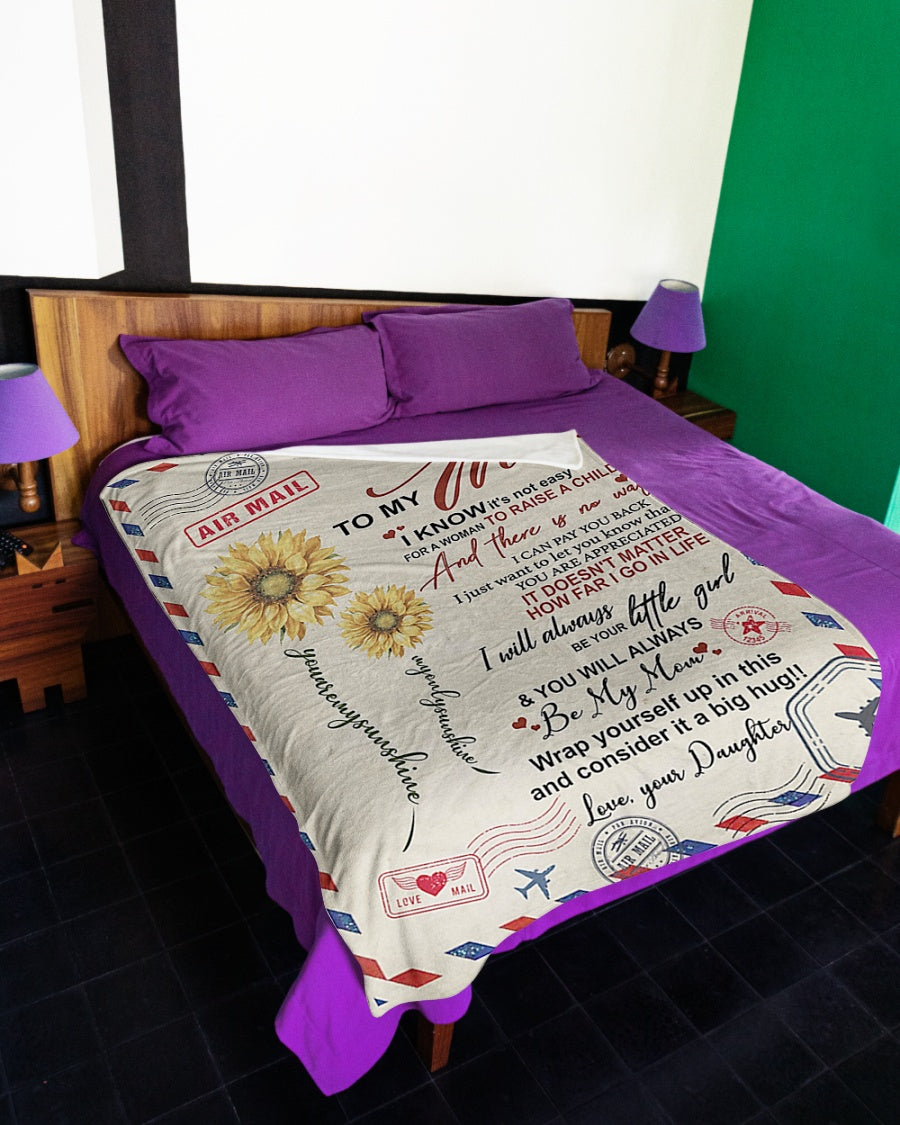 Loving Mom Family Gift Flannel Blanket For Cozy Bedroom Sofa Decor