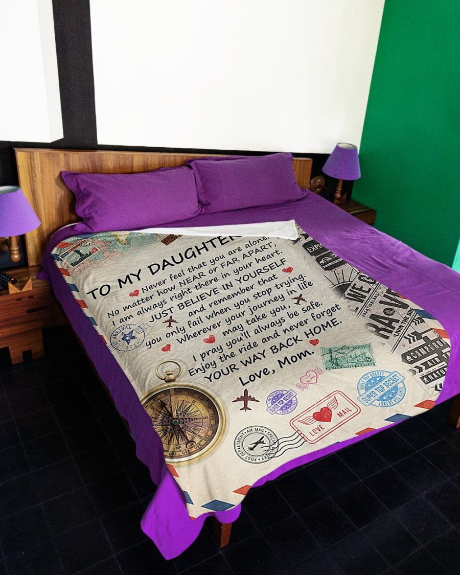Letter Just Believe In Yourself Daughter Gift Flannel Blanket For Cozy Bedroom Sofa Decor