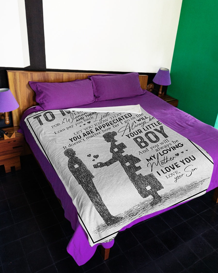 Family You Will Always Be My Loving Mother Flannel Blanket For Cozy Bedroom Sofa Decor
