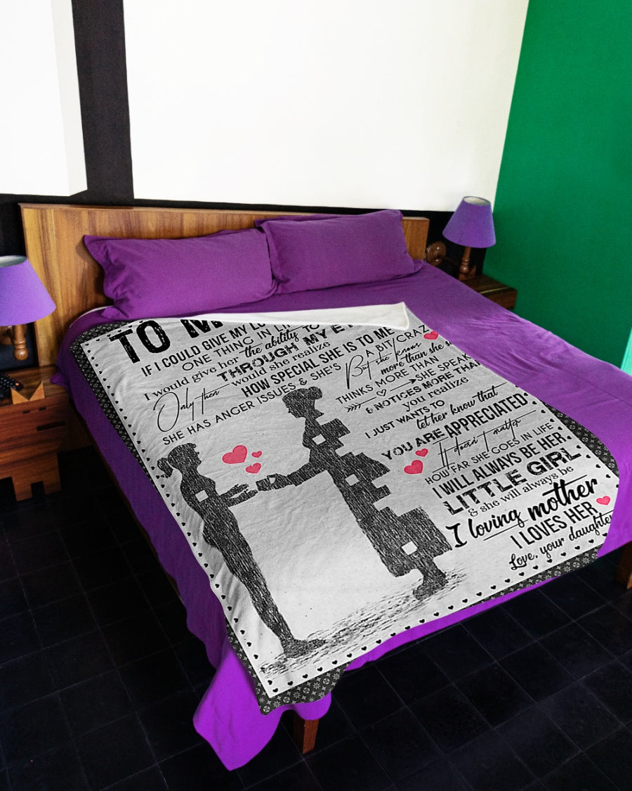 Family I Will Always Be Her Little Girl Mother Flannel Blanket For Cozy Bedroom Sofa Decor
