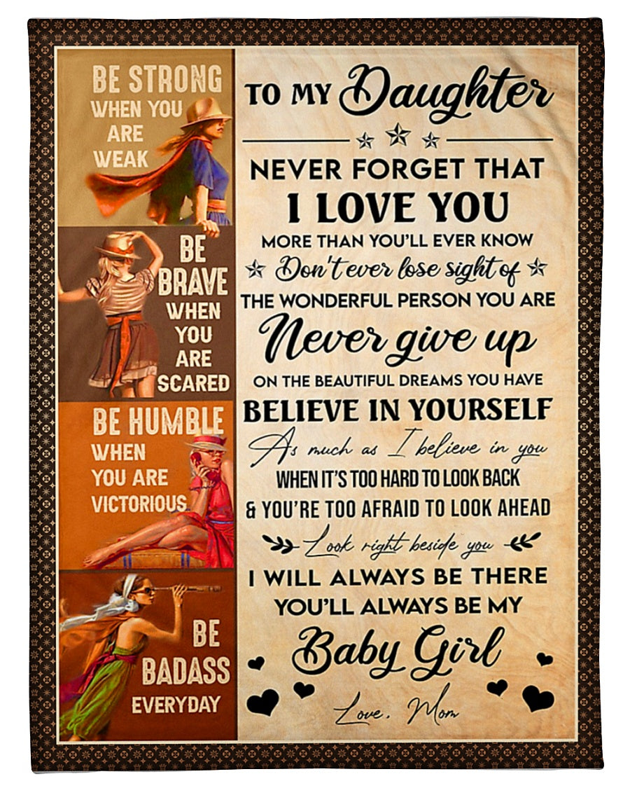 Family Never Forget That I Love You Mom To Daughter Flannel Blanket For Cozy Bedroom Sofa Decor