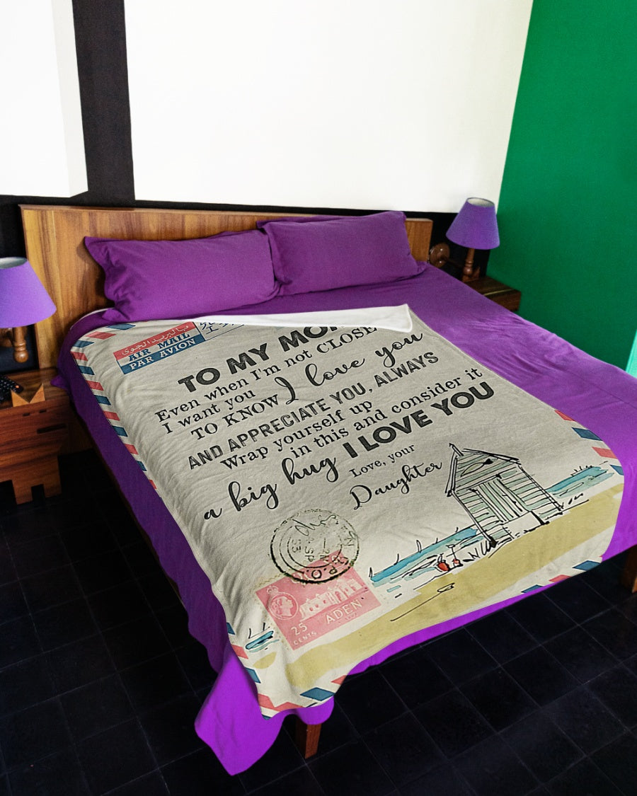 Dear Mom Letter I Love You Flannel Blanket For Cozy Bedroom Sofa Decor