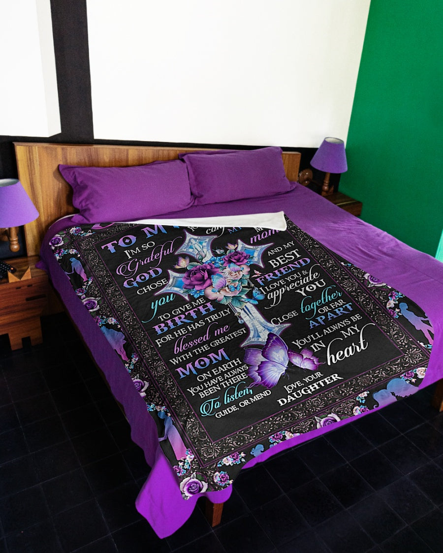 God To My Mom I Love You And Appreciate You Flannel Blanket For Cozy Bedroom Sofa Decor