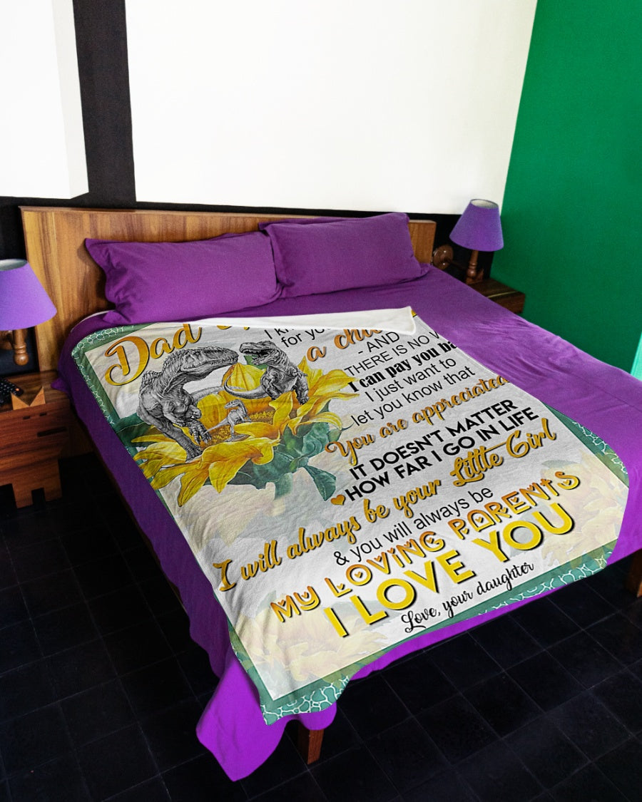 Dinosaur Lover Dad And Mom Dinosaur You Are Appreciated Flannel Blanket For Cozy Bedroom Sofa Decor