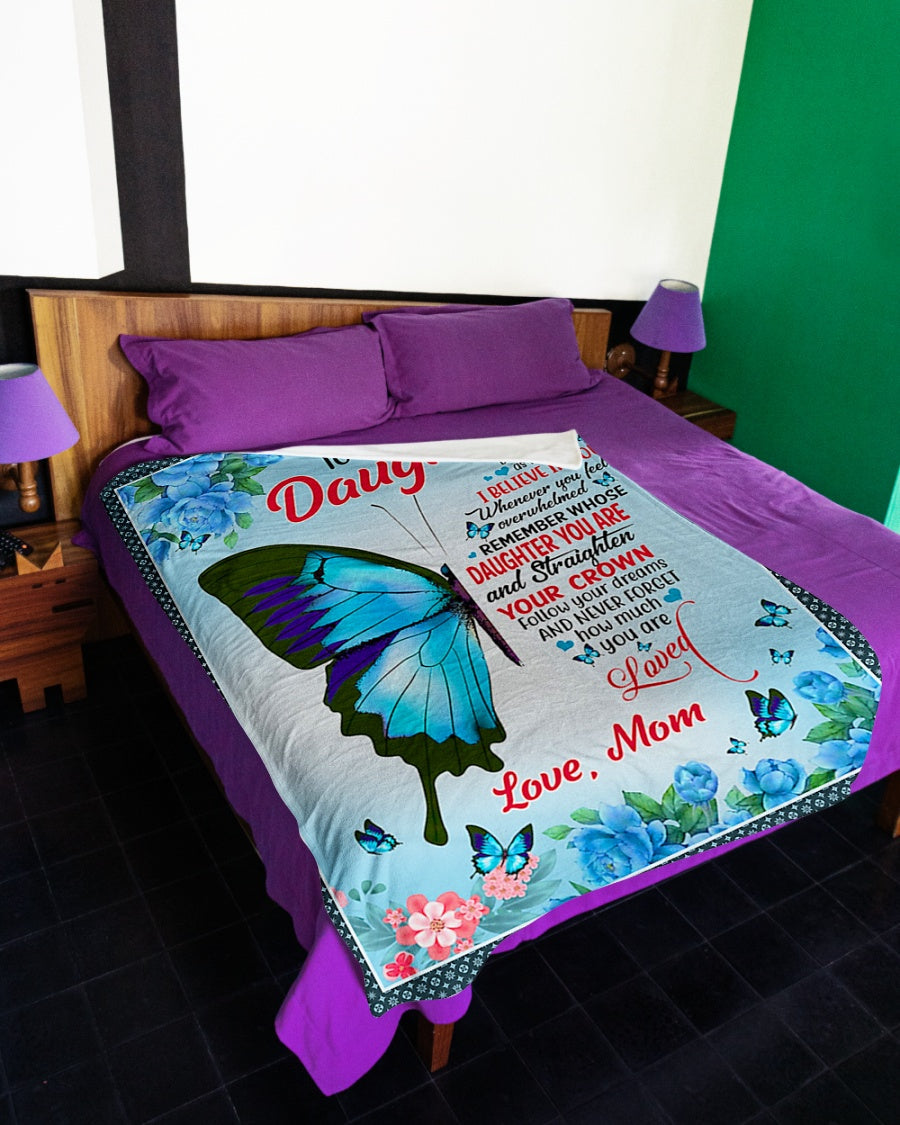 Butterfly You Are My Sunshine Daughter Gift Flannel Blanket For Cozy Bedroom Sofa Decor