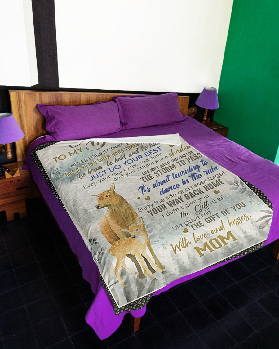 Family Just Do Your Best Daughter Gift Flannel Blanket For Cozy Bedroom Sofa Decor