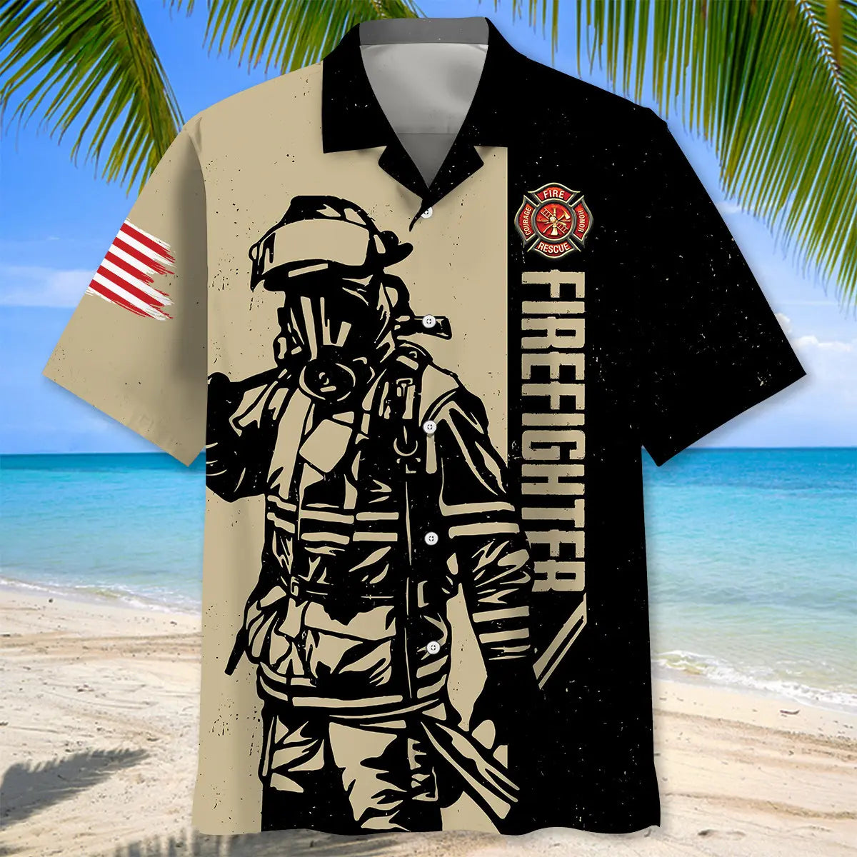 Retired Firefighter Dad Grandpa Hawaiian Shirt For Summer Gathering And Coastal Style