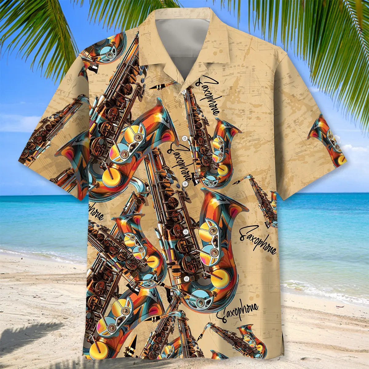 Saxophone Music Hawaiian Shirt For Weekend Escape, Outdoor Event, And Beachside Style