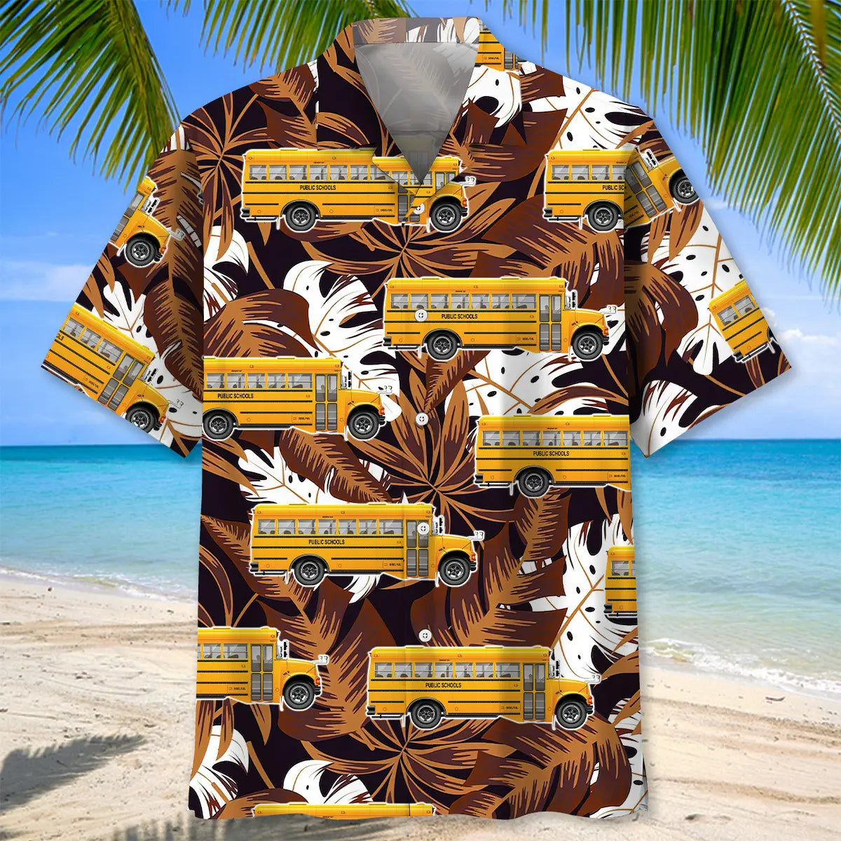 School Bus Hawaiian Shirt For Beach Days, Summer Outings, And Thoughtful Gift Giving