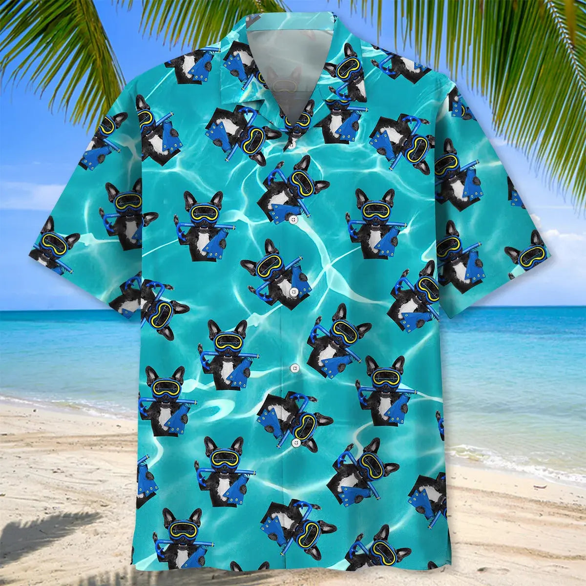 Scuba Diving Mask Dog Hawaiian Shirt For Island Vacations, Resort Wear, And Relaxed Seasonal Style
