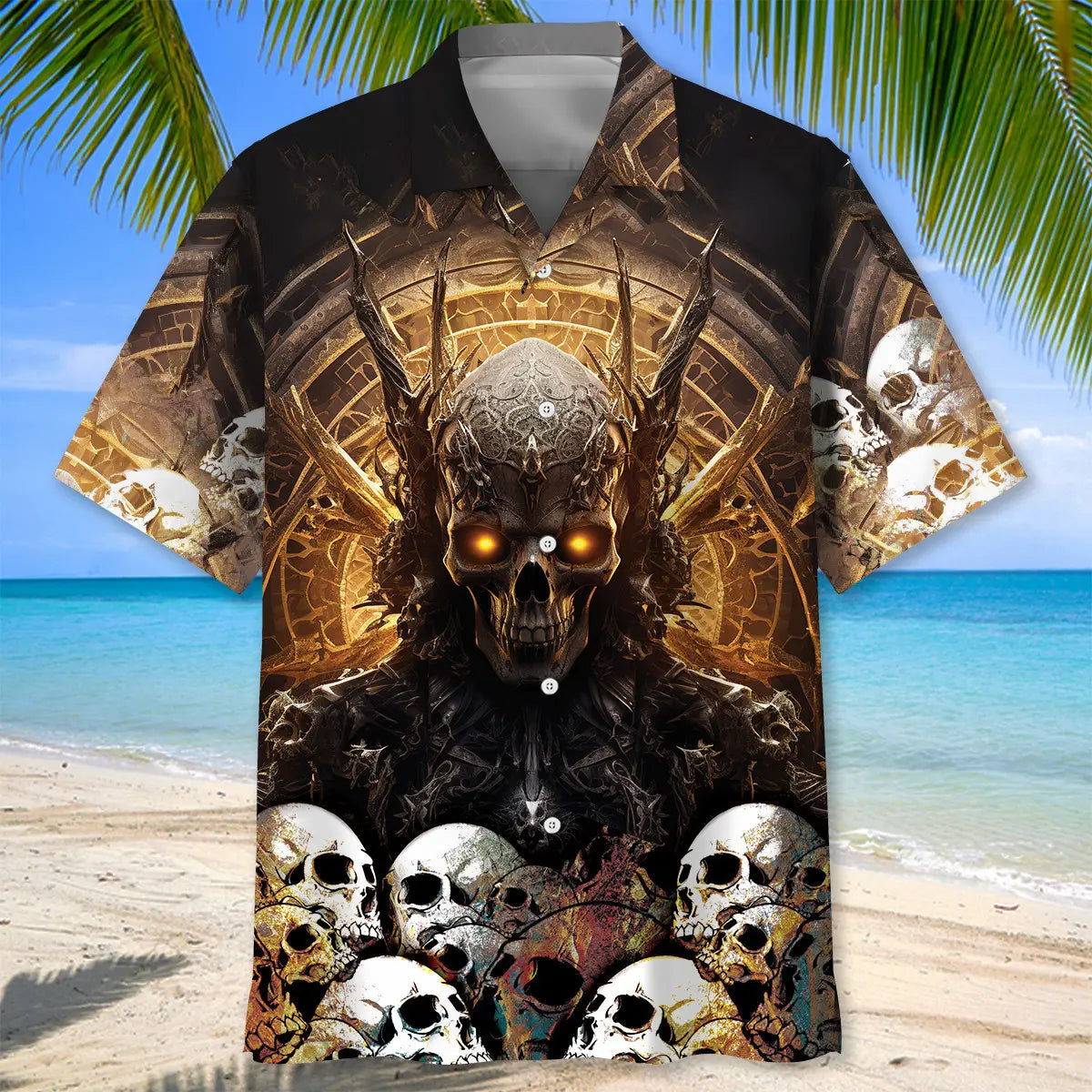 Skull King Hawaiian Shirt For Beach Days, Summer Outings, And Thoughtful Gift Giving