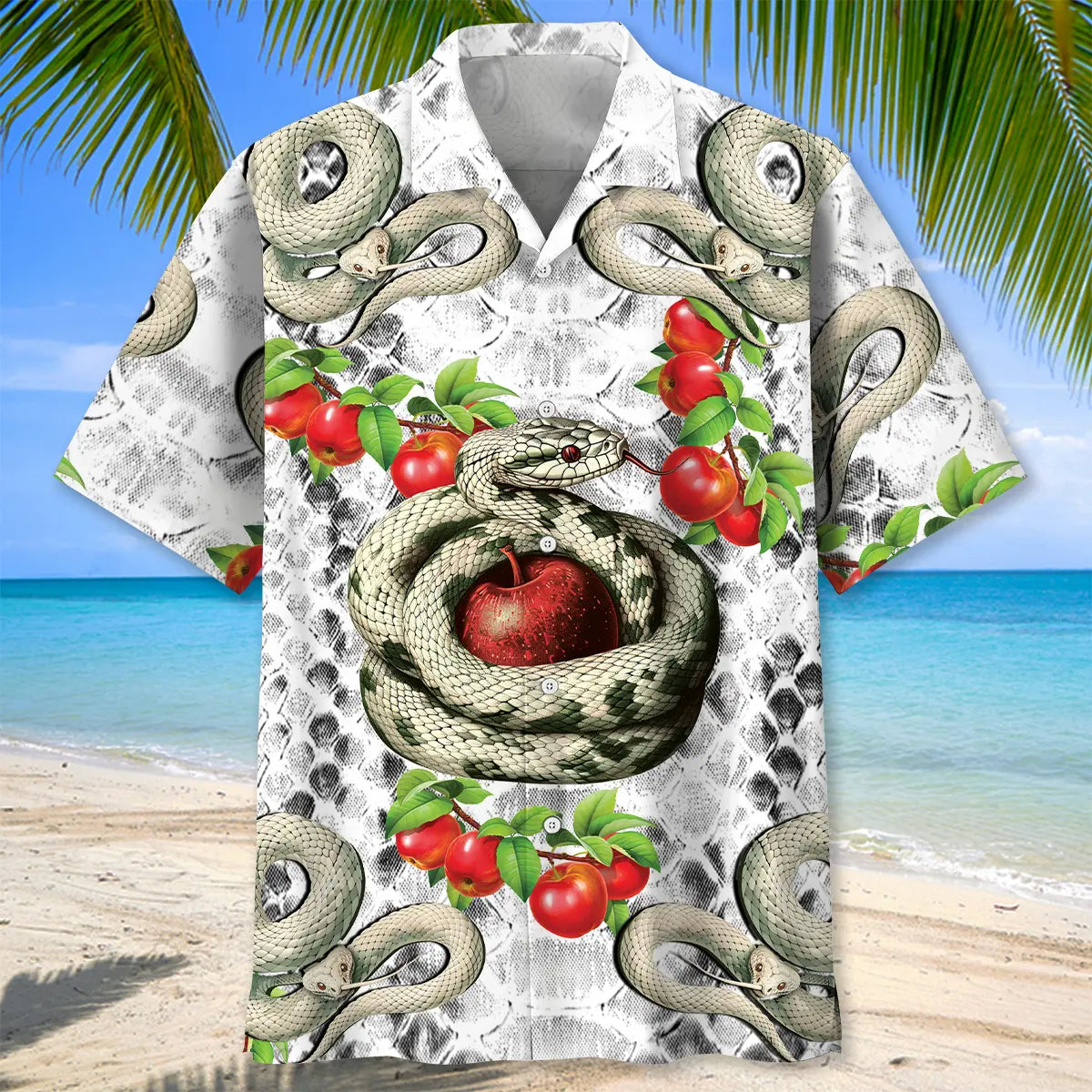 Snake Vintage Hawaiian Shirt For Beach Travel, Relaxed Getaway, And Coastal Style