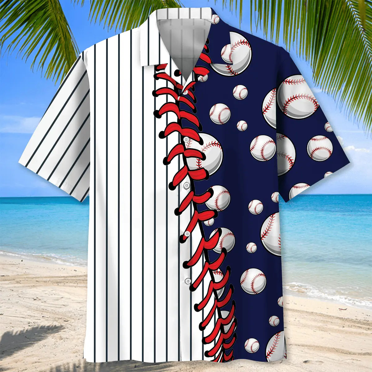 Stripes Baseball Hawaiian Shirt For Island Vacations, Resort Wear, And Relaxed Seasonal Style