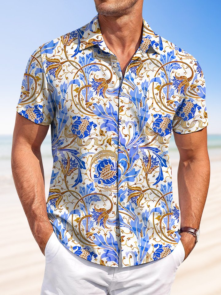 Summer Beach Plant Vineman Vacation Hawaiian Shirt For Island Vacations, Resort Wear, And Relaxed Seasonal Style