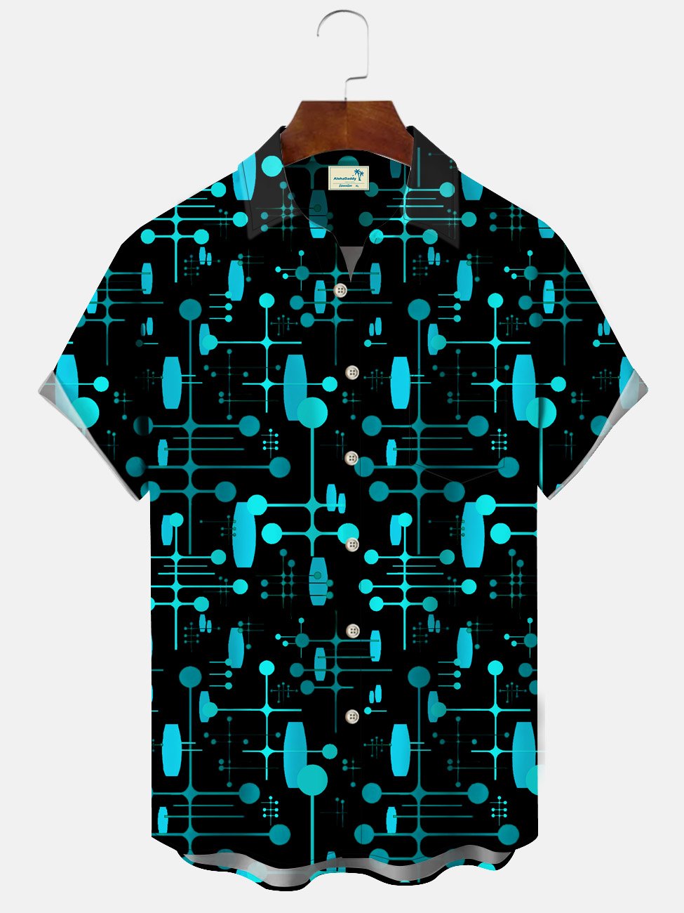 Summer Geometric Pattern Polka Dot Lines Vacation Hawaiian Shirt For Summer Vacation, Beach Travel, And Casual Wear