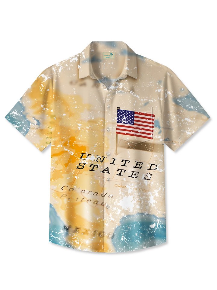 Summer Holiday Flag Independence Day Casual Vacation Hawaiian Shirt
