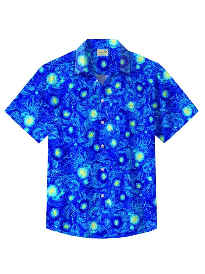 Watercolor Colorful Summer Oil Gradient Contrast Beach Hawaiian Shirt For Summer Vacation, Beach Travel, And Casual Wear