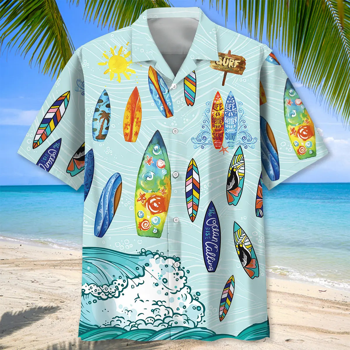 Surfing Ocean Hawaiian Shirt For Beach Days, Weekend Events, And Thoughtful Gift Giving
