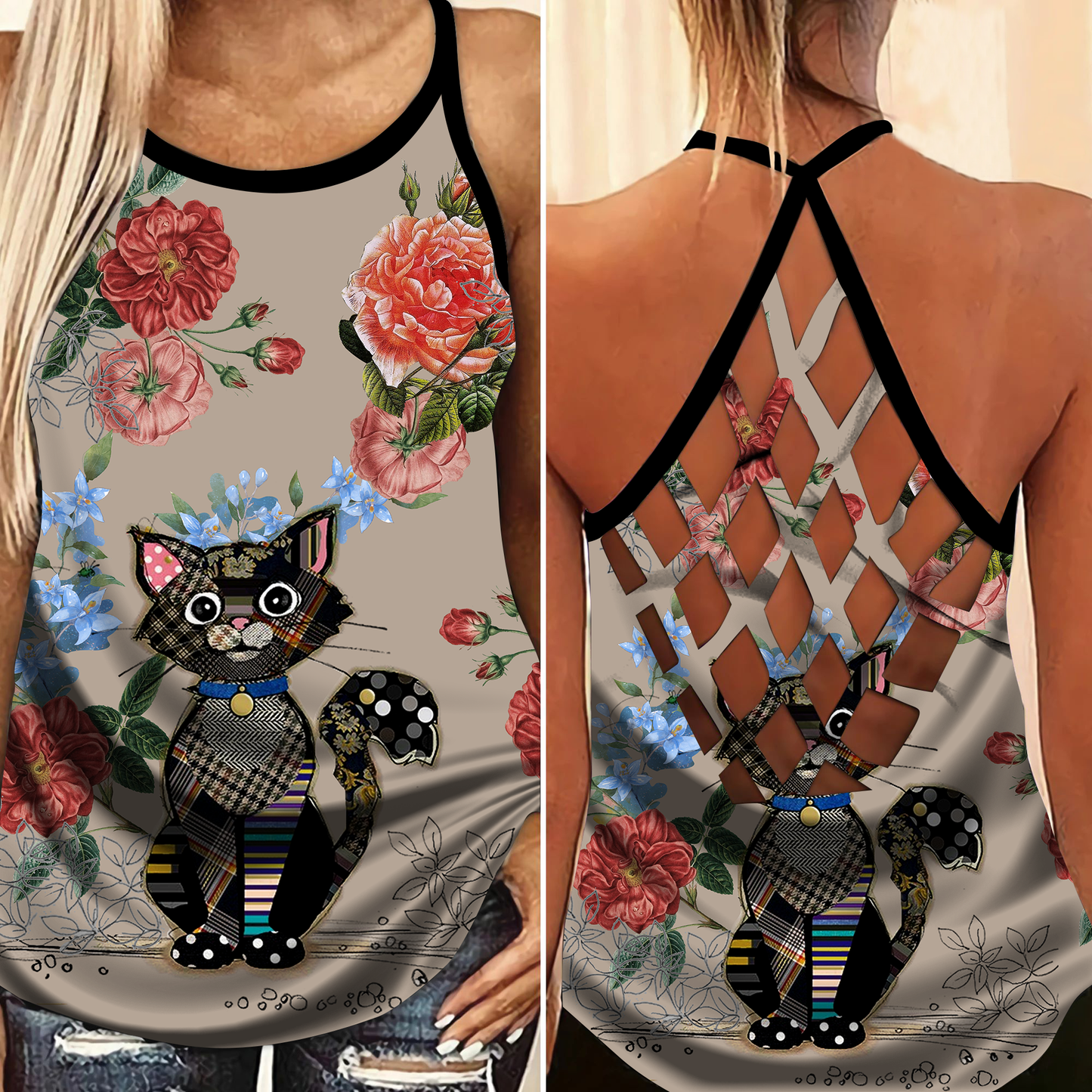 Cats Love Peaceful Summer Hollow Tank Top For Active Lifestyles And Weekend Style