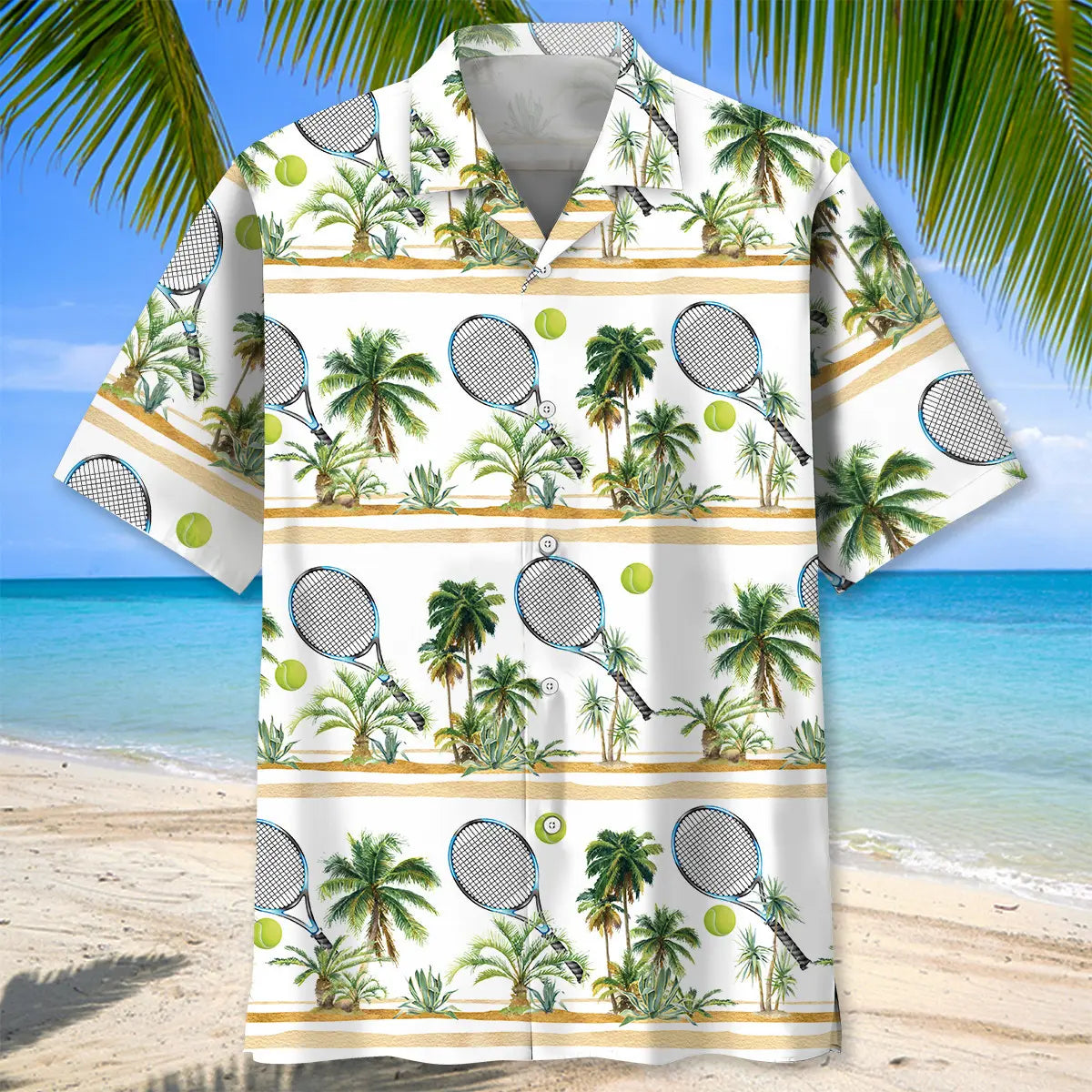 Tropical Tennis Hawaiian Shirt For Tropical Holidays, Outdoor Gatherings, And Everyday Comfort
