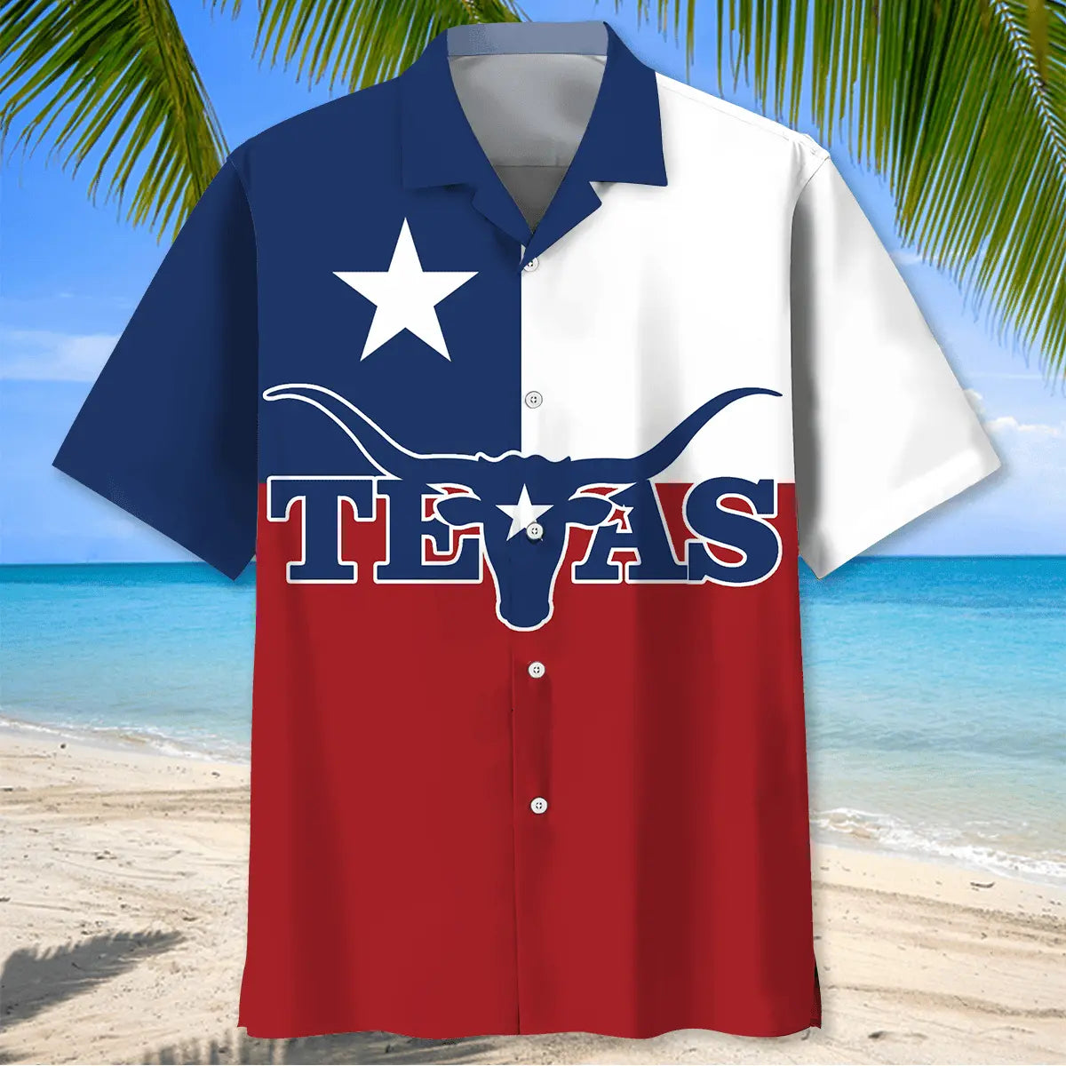 Lone Star Heritage Texas Hawaiian Shirt For Tropical Holidays, Outdoor Gatherings, And Everyday Comfort