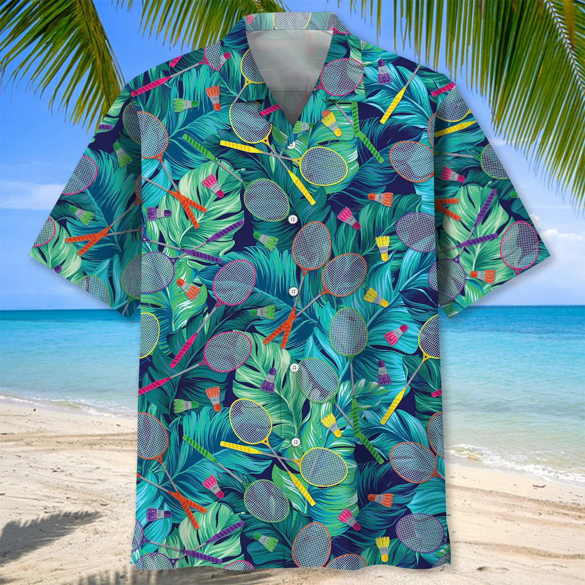 Tropical Badminton Hawaiian Shirt For Island Vacations, Resort Wear, And Relaxed Seasonal Style