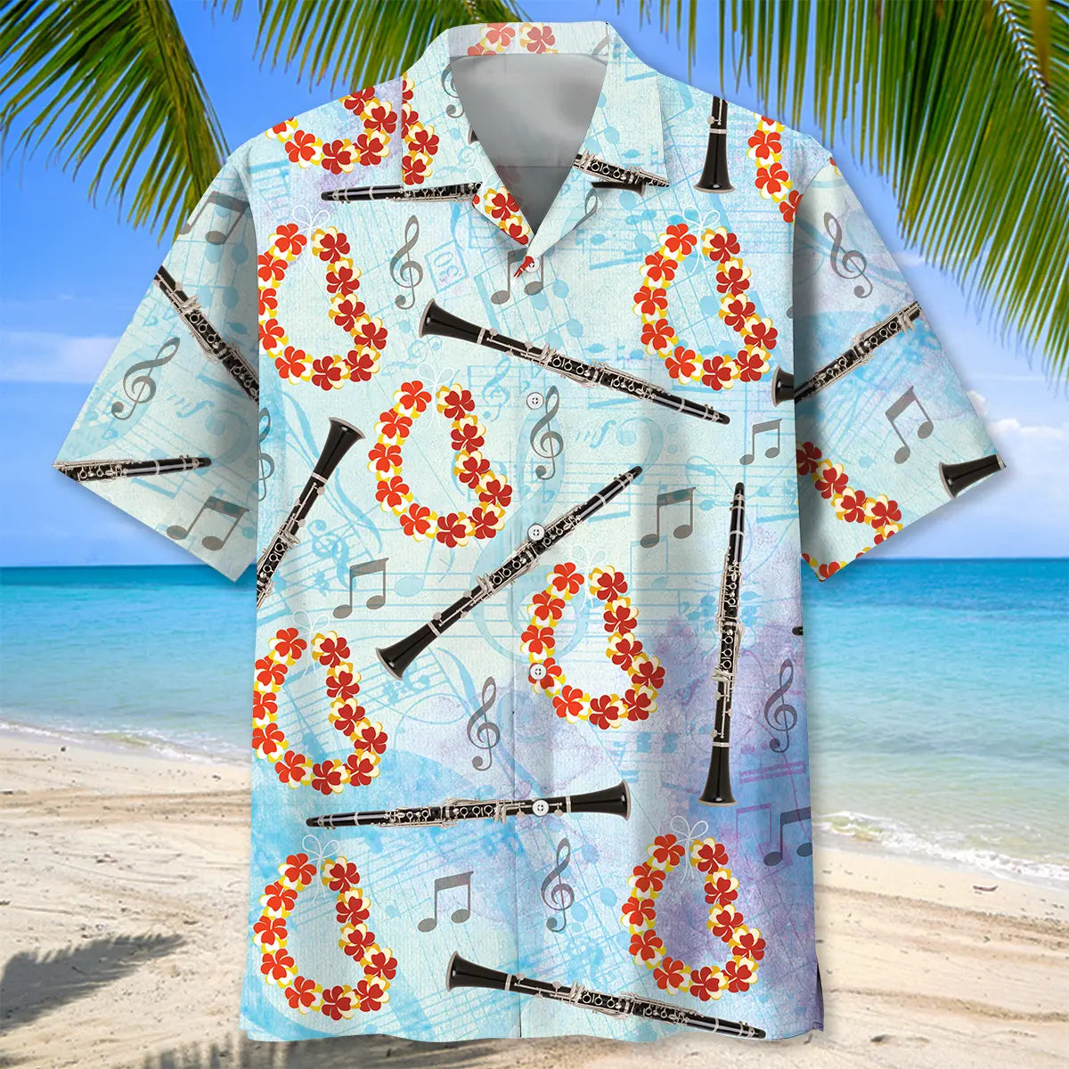 Tropical Flute Hawaiian Shirt For Beach Days, Coastal Adventures, And Thoughtful Gift Giving