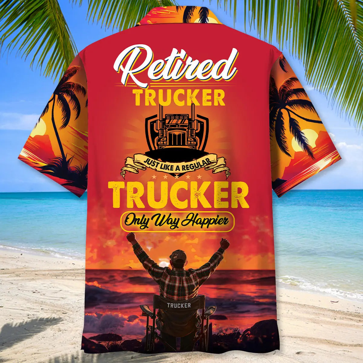 Trucker Retirement Hawaiian Shirt For Tropical Retreat, Poolside Gathering, And Memorable Gifting