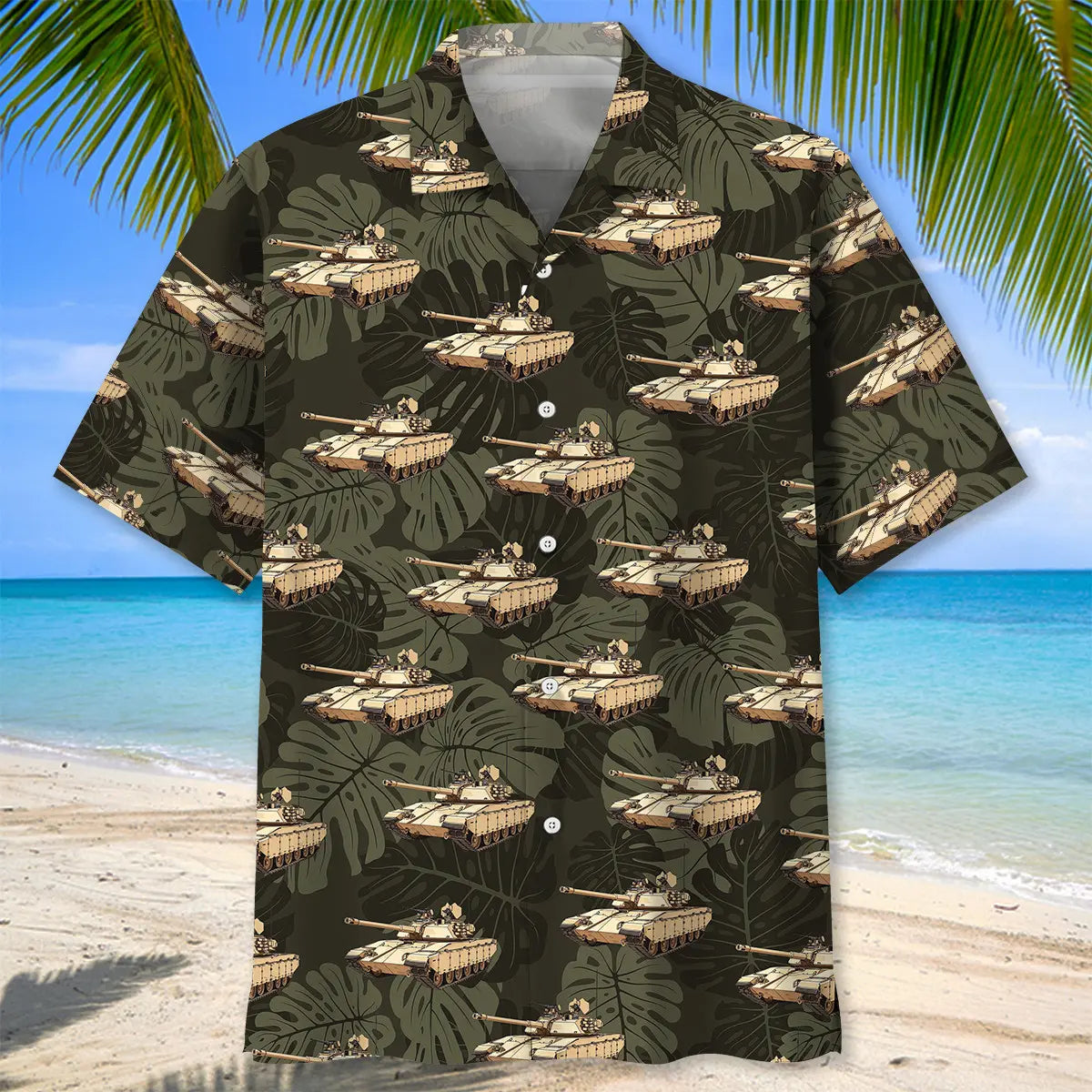 American Armored Vehicle Veteran Hawaiian Shirt For Resort Trips, Coastal Parties, And Warm Weather Style