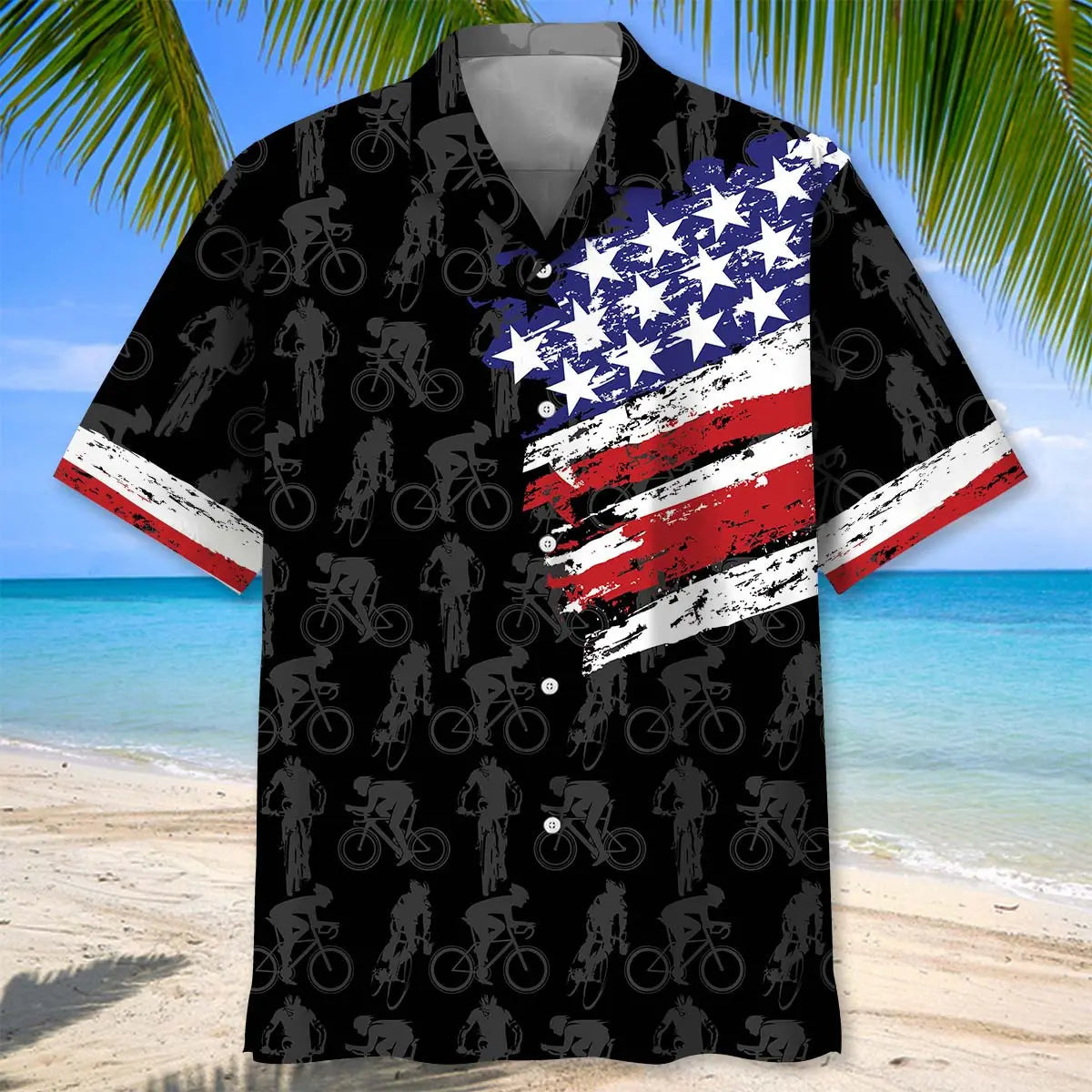American Cycling Hawaiian Shirt For Holiday Gatherings, Coastal Trips, And Proud Seasonal Style