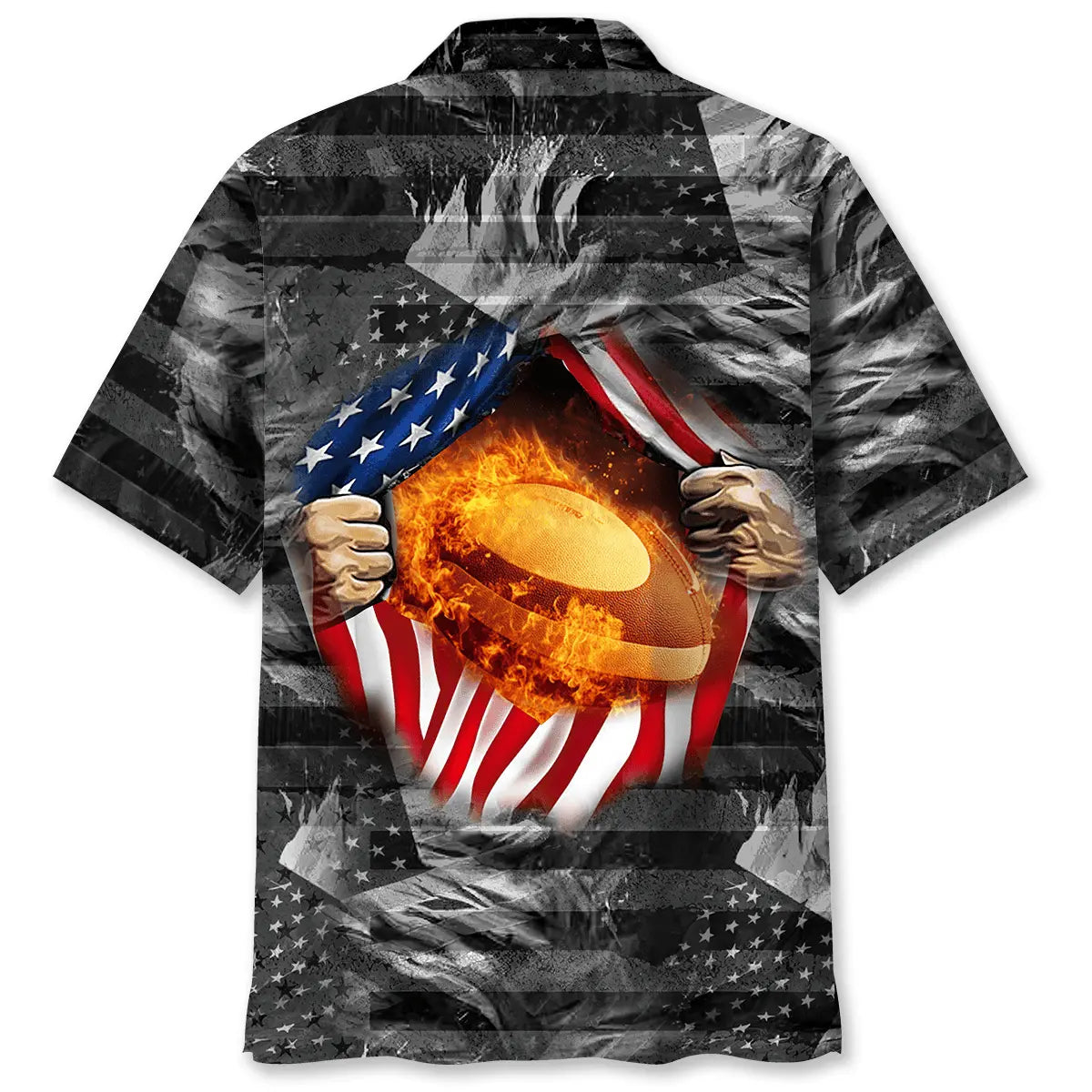 American Rugby Fire Hawaiian Shirt For Holiday Gatherings, Coastal Trips, And Proud Seasonal Style
