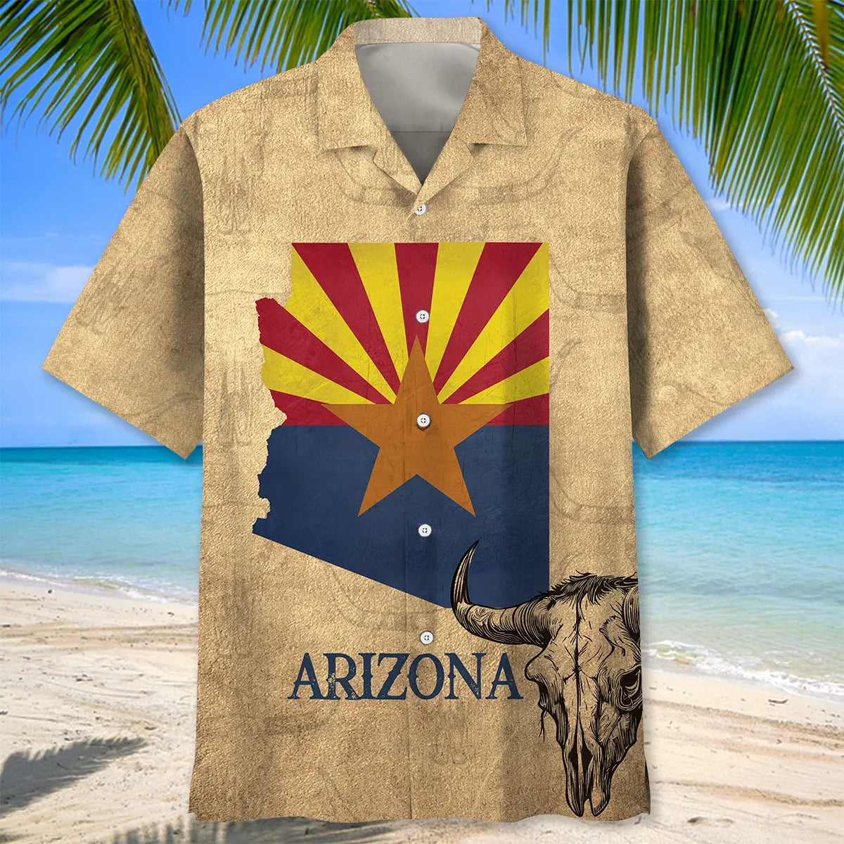 Vintage Arizona Heritage Proud Hawaiian Shirt For Beach Days, Summer Outings, And Thoughtful Gift Giving