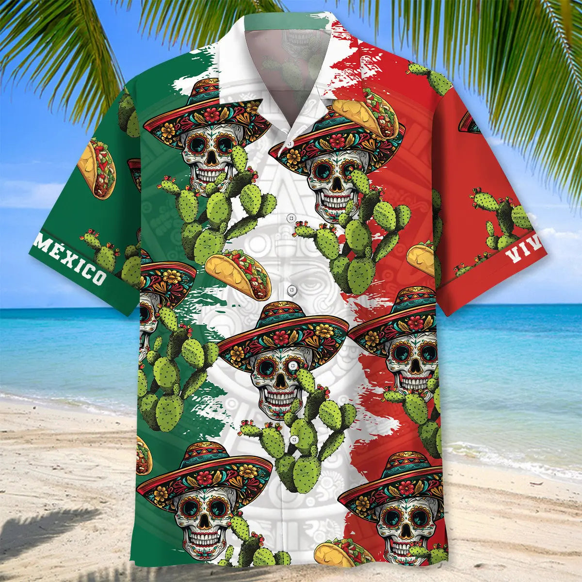 Viva Mexico Skull Hawaiian Shirt For Summer Vacation And Travel Ready Style