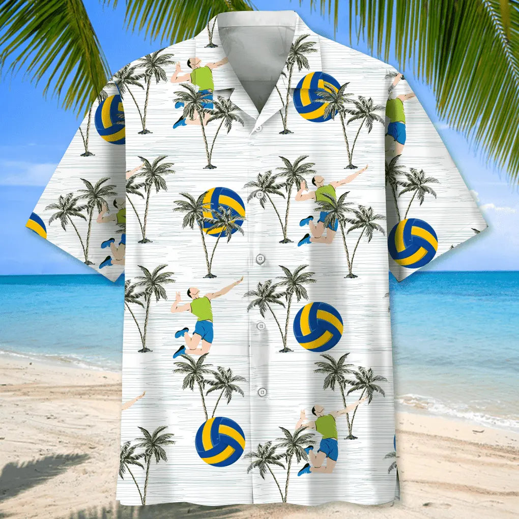 Volleyball Coconut Hawaiian Shirt For Island Vacations, Resort Wear, And Relaxed Seasonal Style