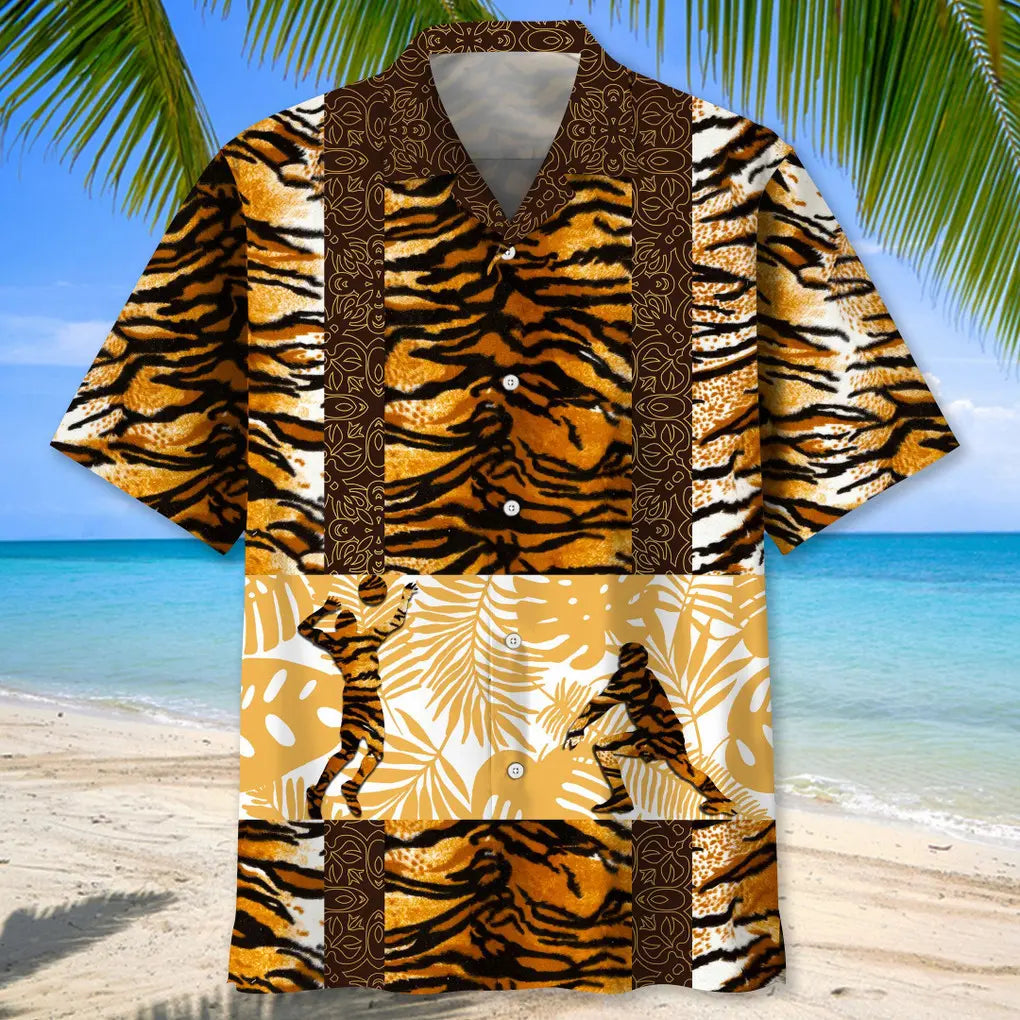 Volleyball Leopard Skin Hawaiian Shirt For Summer Vacation, Beach Travel, And Casual Wear