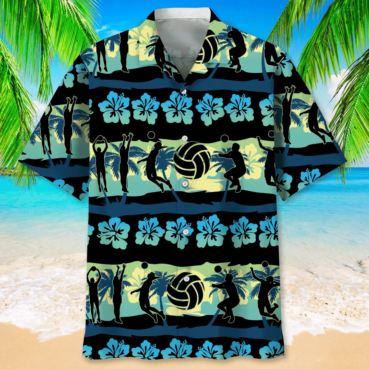 Volleyball Nature Beach Hawaiian Shirt For Tropical Holidays, Outdoor Gatherings, And Everyday Comfort