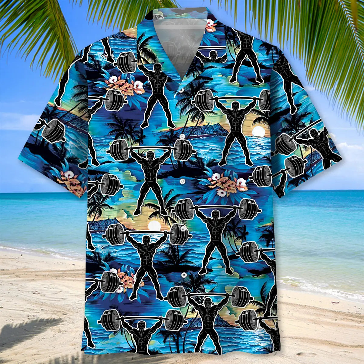 Tropical Weight Lifting Gym Hawaiian Shirt For Resort Trips, Coastal Parties, And Warm Weather Style