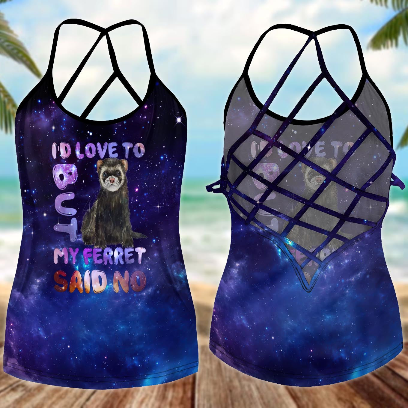 Ferret So Cute Hollow Tank Top For Active Lifestyles And Weekend Style