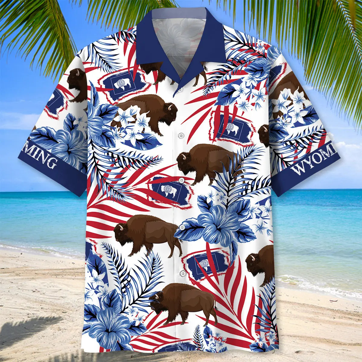 Wyoming Proud Hawaiian Shirt For Coastal Travel, Casual Events, And Comfortable Summer Wear