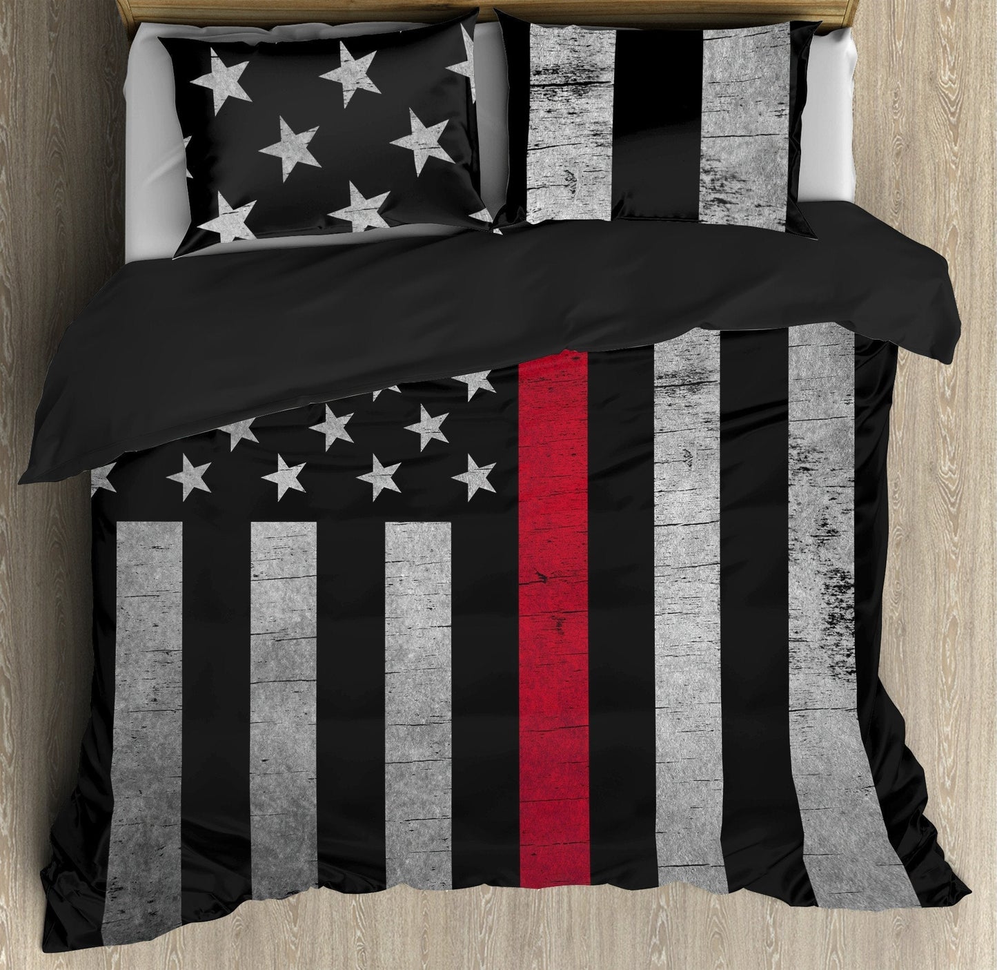Firefighter Red Line Strength Bedding Cover For Firefighter Bedroom Decor