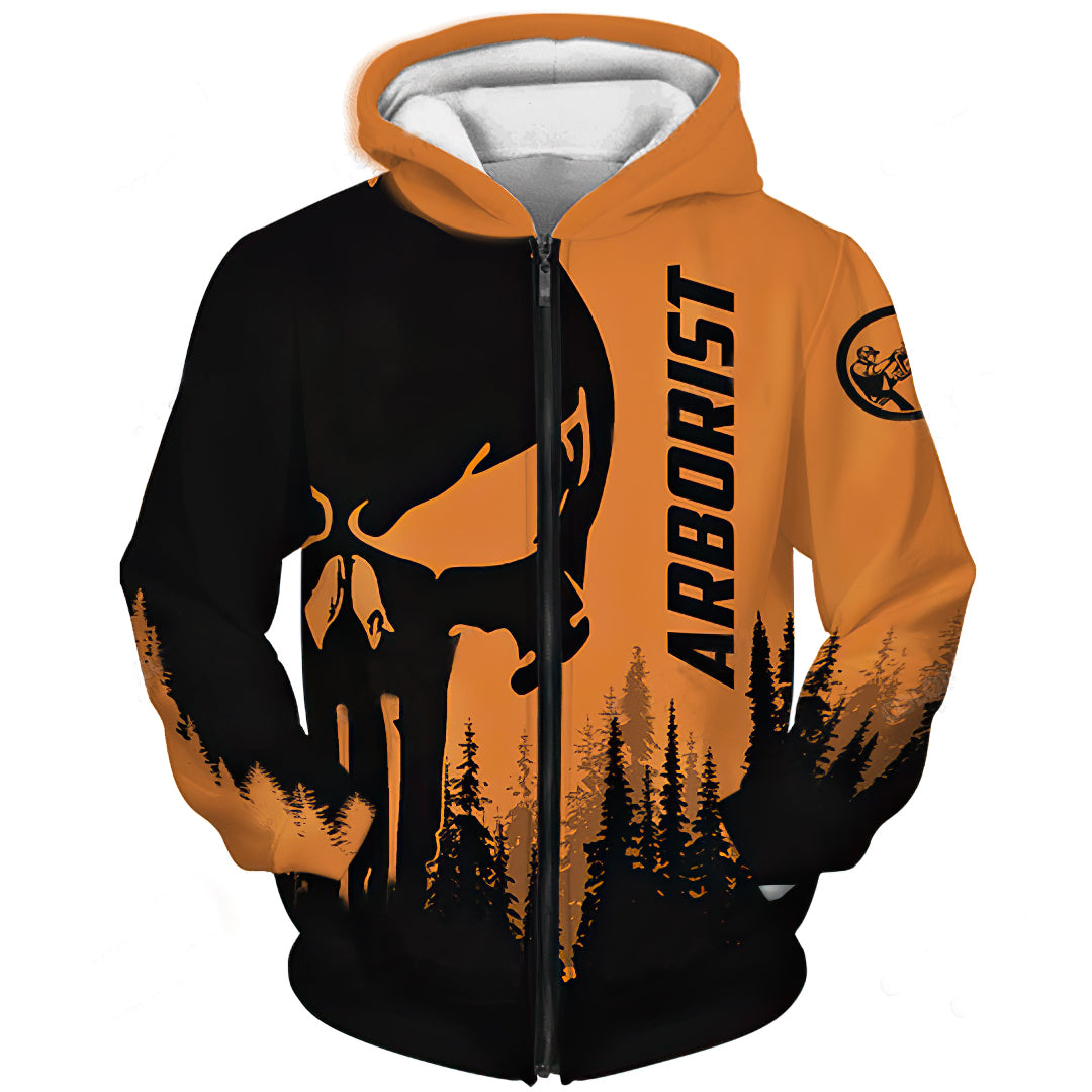Arborist Skull Work Hoodie For Bold Streetwear Seasonal Events And Comfortable Layering