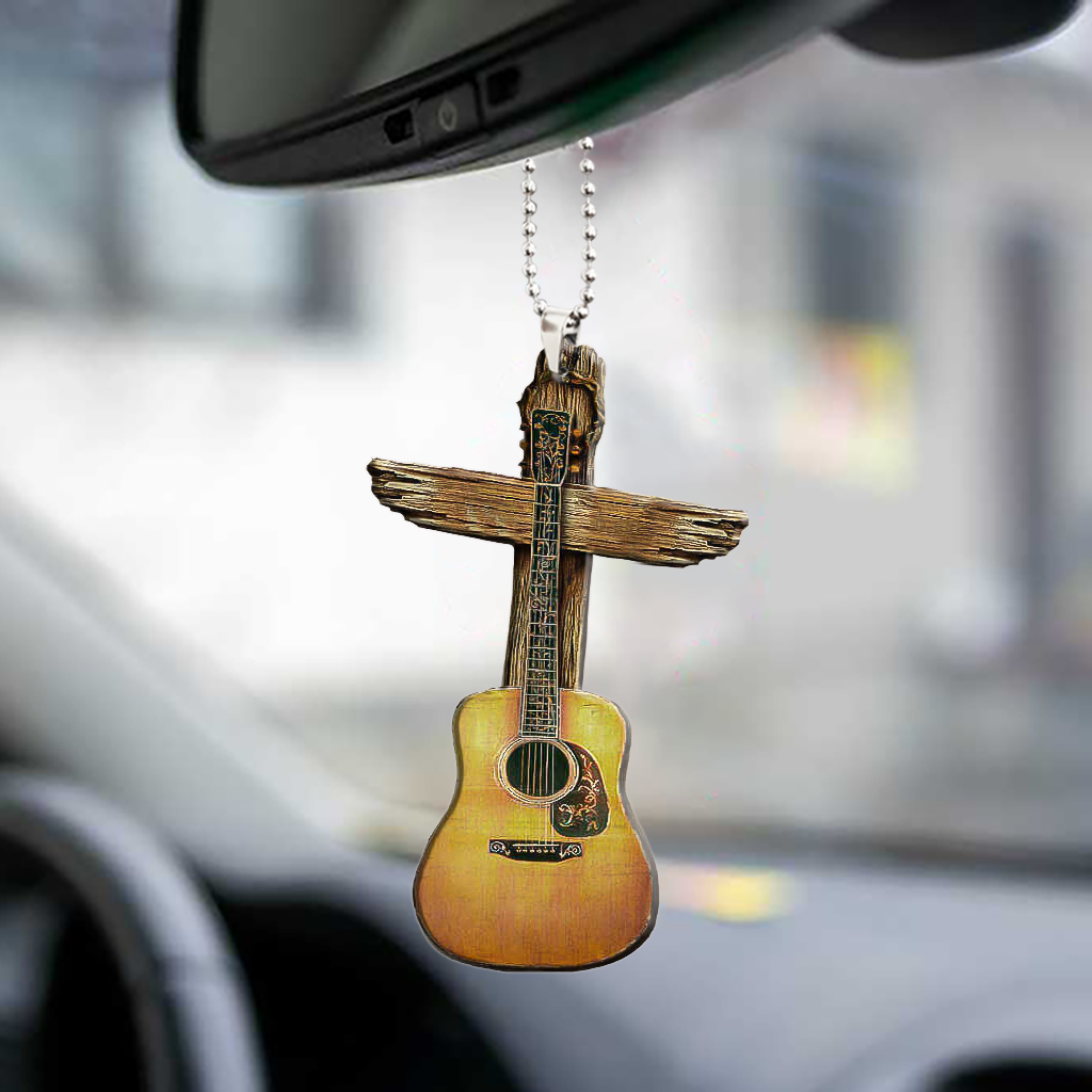 Wooden Cross Guitar 20 Oz Tumbler For Coffee Travel And Daily Drinks