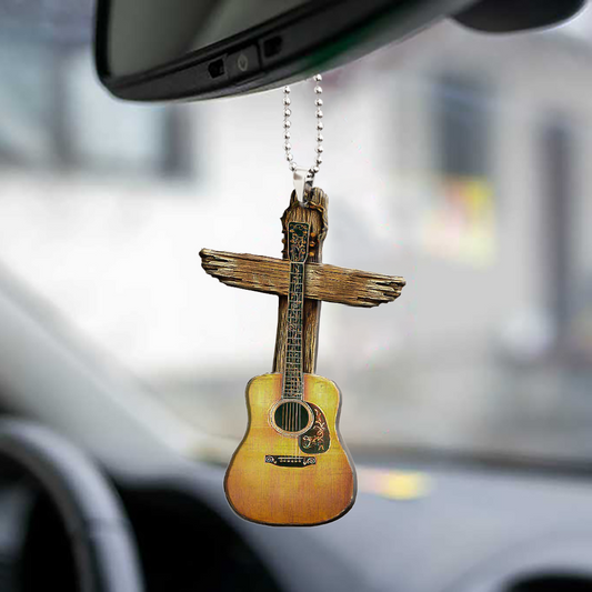Wooden Cross Guitar 20 Oz Tumbler For Coffee Travel And Daily Drinks