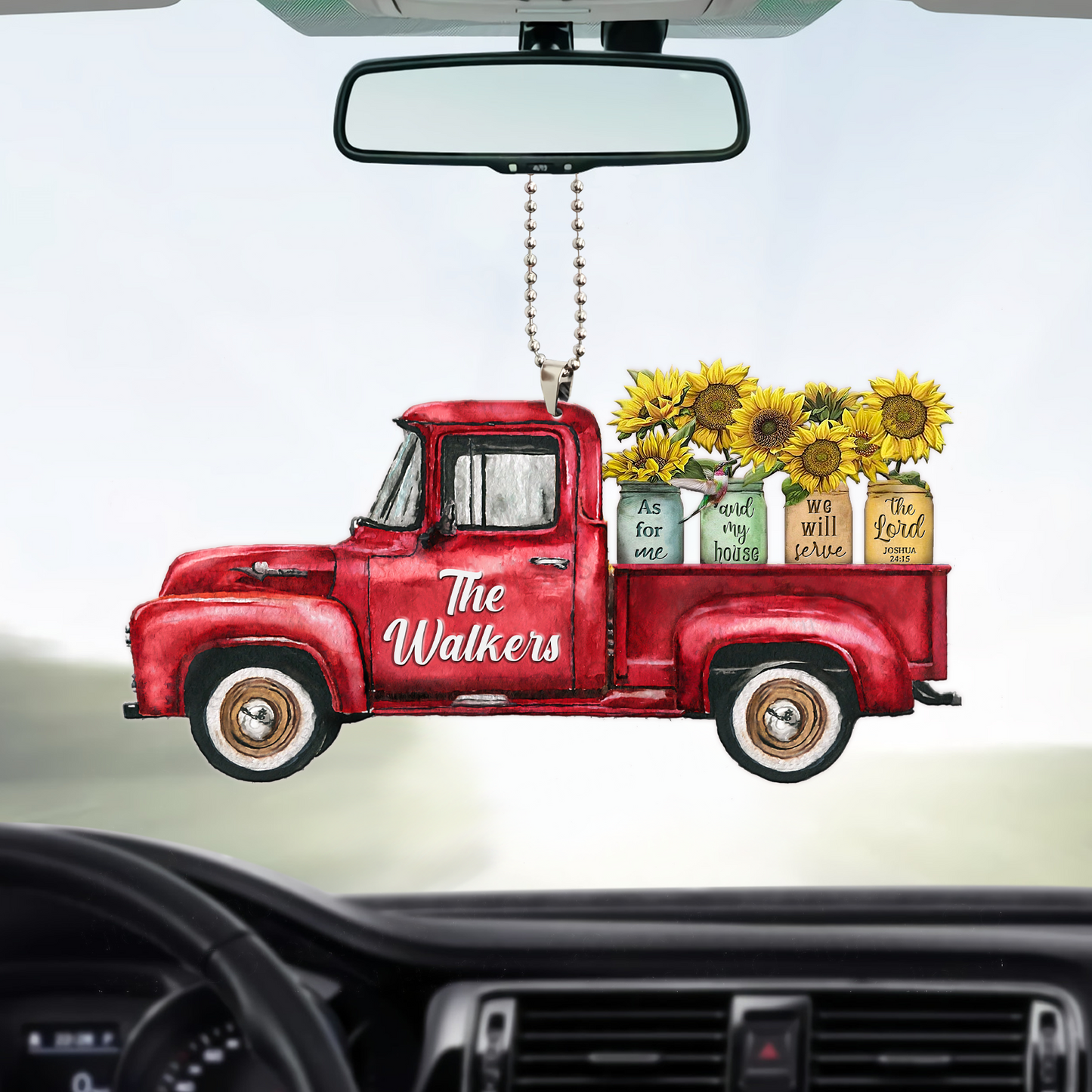 Red Truck Sunflower Jars Serve The Lord Personalized 20 Oz Tumbler For Coffee Travel And Daily Drinks