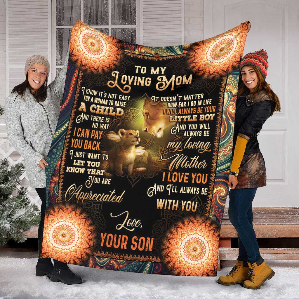 Lion Mothers Day To My Mom Flannel Blanket For Cozy Bedroom Sofa Decor
