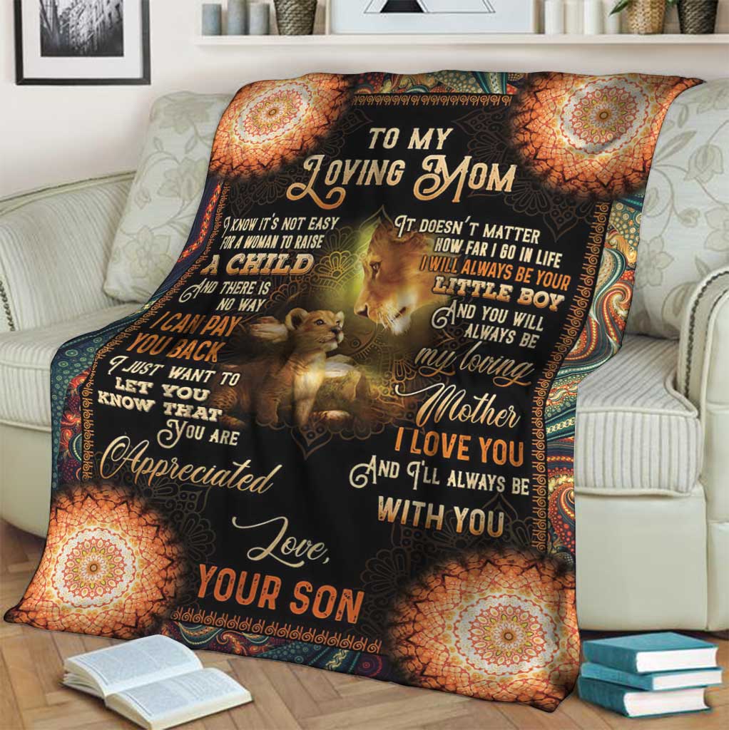 Lion Mothers Day To My Mom Flannel Blanket For Cozy Bedroom Sofa Decor